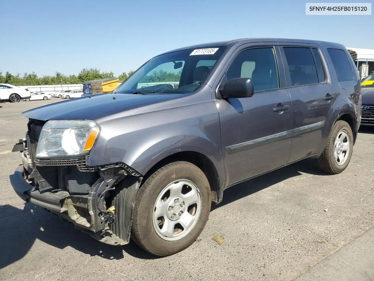 2015 Honda Pilot Lx VIN: 5FNYF4H25FB015120 Lot: 61773105