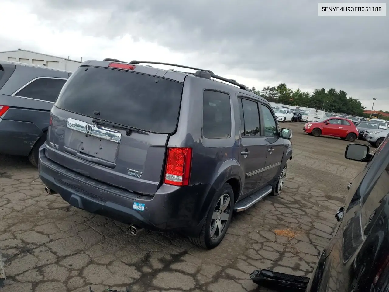 2015 Honda Pilot Touring VIN: 5FNYF4H93FB051188 Lot: 62685665