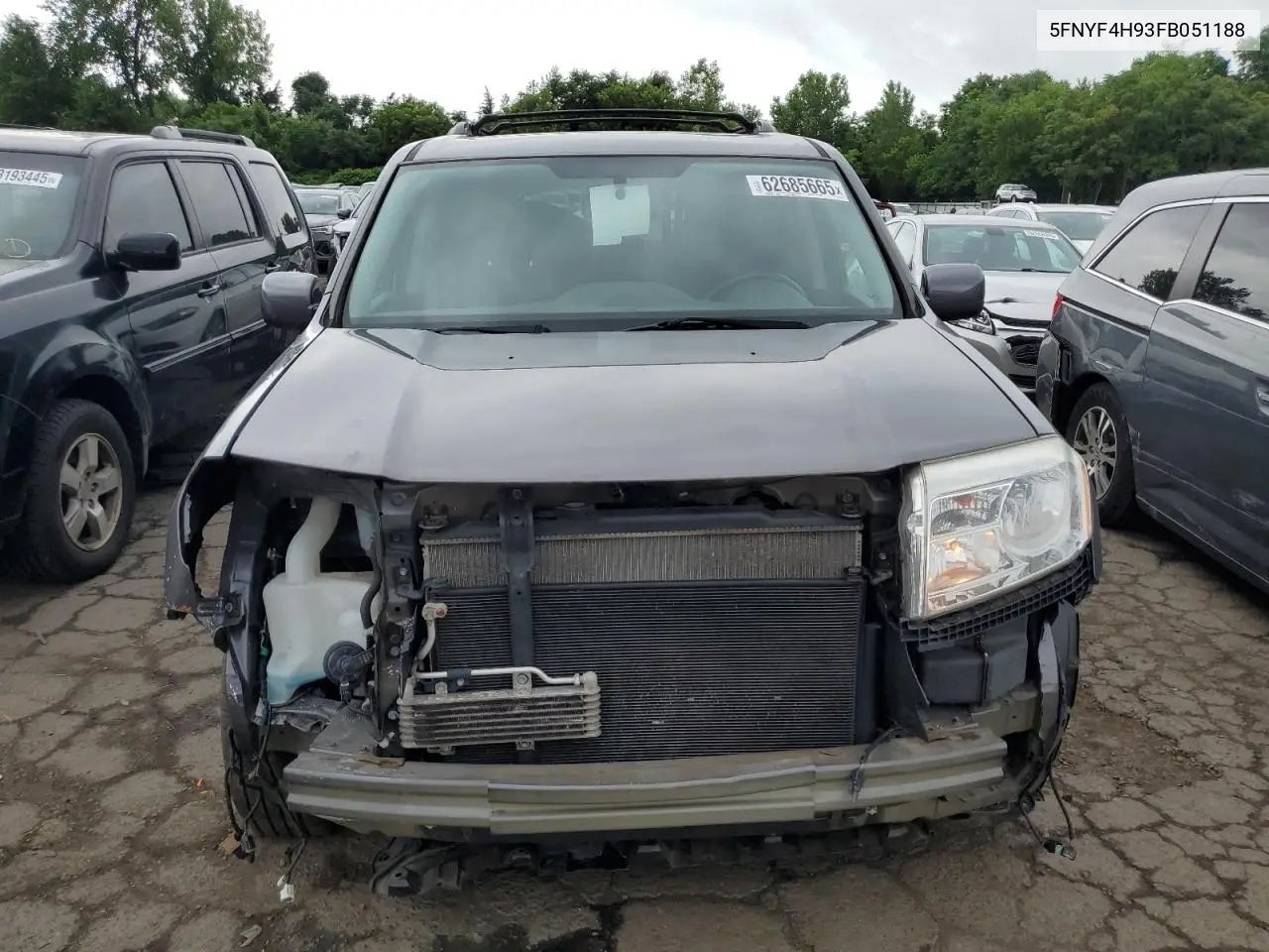 2015 Honda Pilot Touring VIN: 5FNYF4H93FB051188 Lot: 62685665