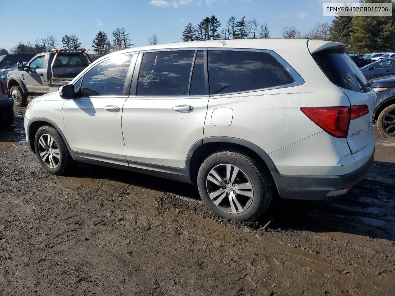 2016 Honda Pilot Ex VIN: 5FNYF5H32GB015706 Lot: 42973595