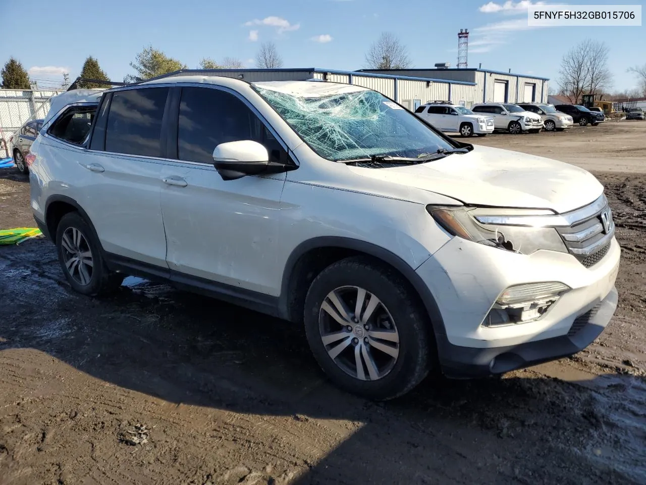 2016 Honda Pilot Ex VIN: 5FNYF5H32GB015706 Lot: 42973595