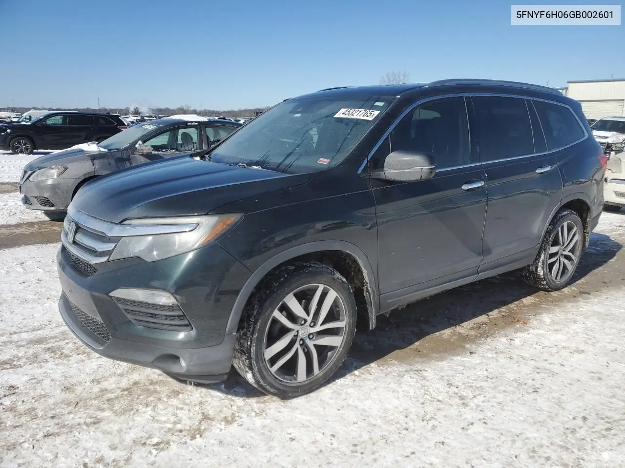 2016 Honda Pilot Elite VIN: 5FNYF6H06GB002601 Lot: 45321765