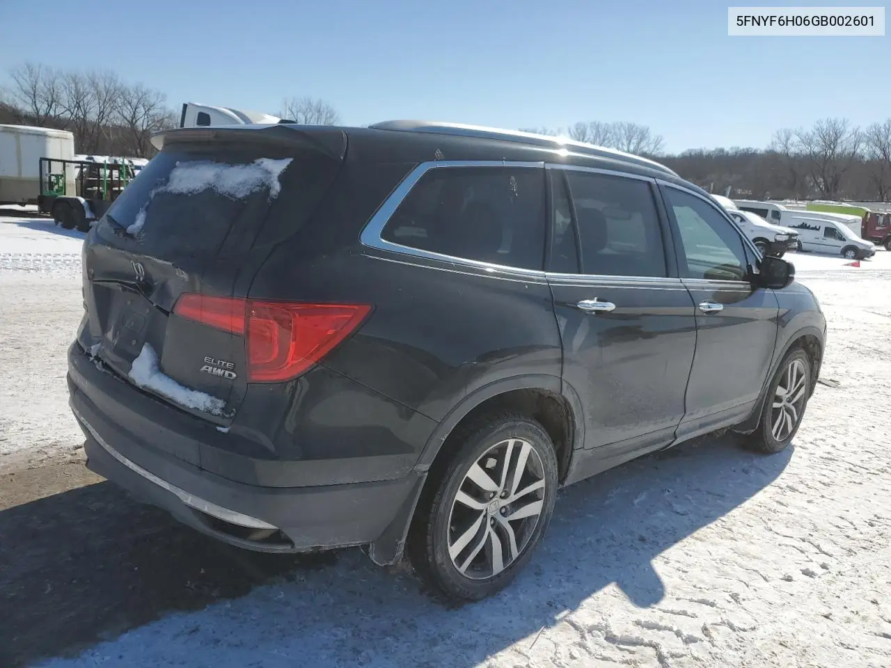 2016 Honda Pilot Elite VIN: 5FNYF6H06GB002601 Lot: 45321765