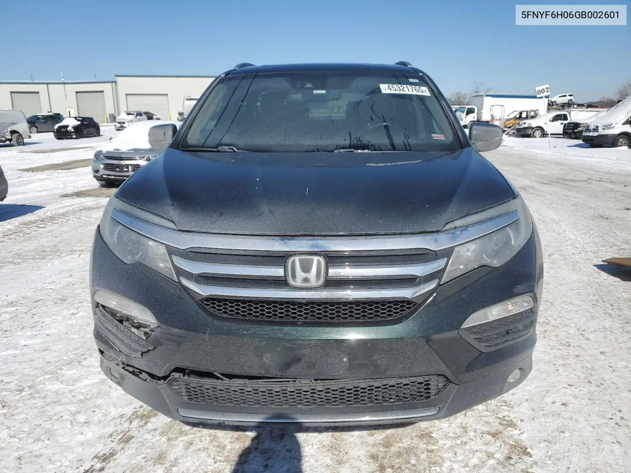 2016 Honda Pilot Elite VIN: 5FNYF6H06GB002601 Lot: 45321765