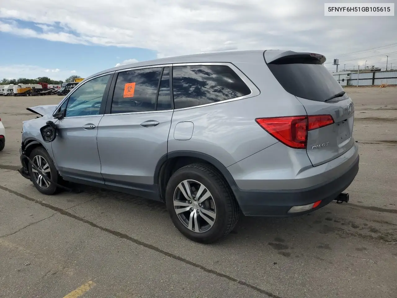 2016 Honda Pilot Exl VIN: 5FNYF6H51GB105615 Lot: 56540675