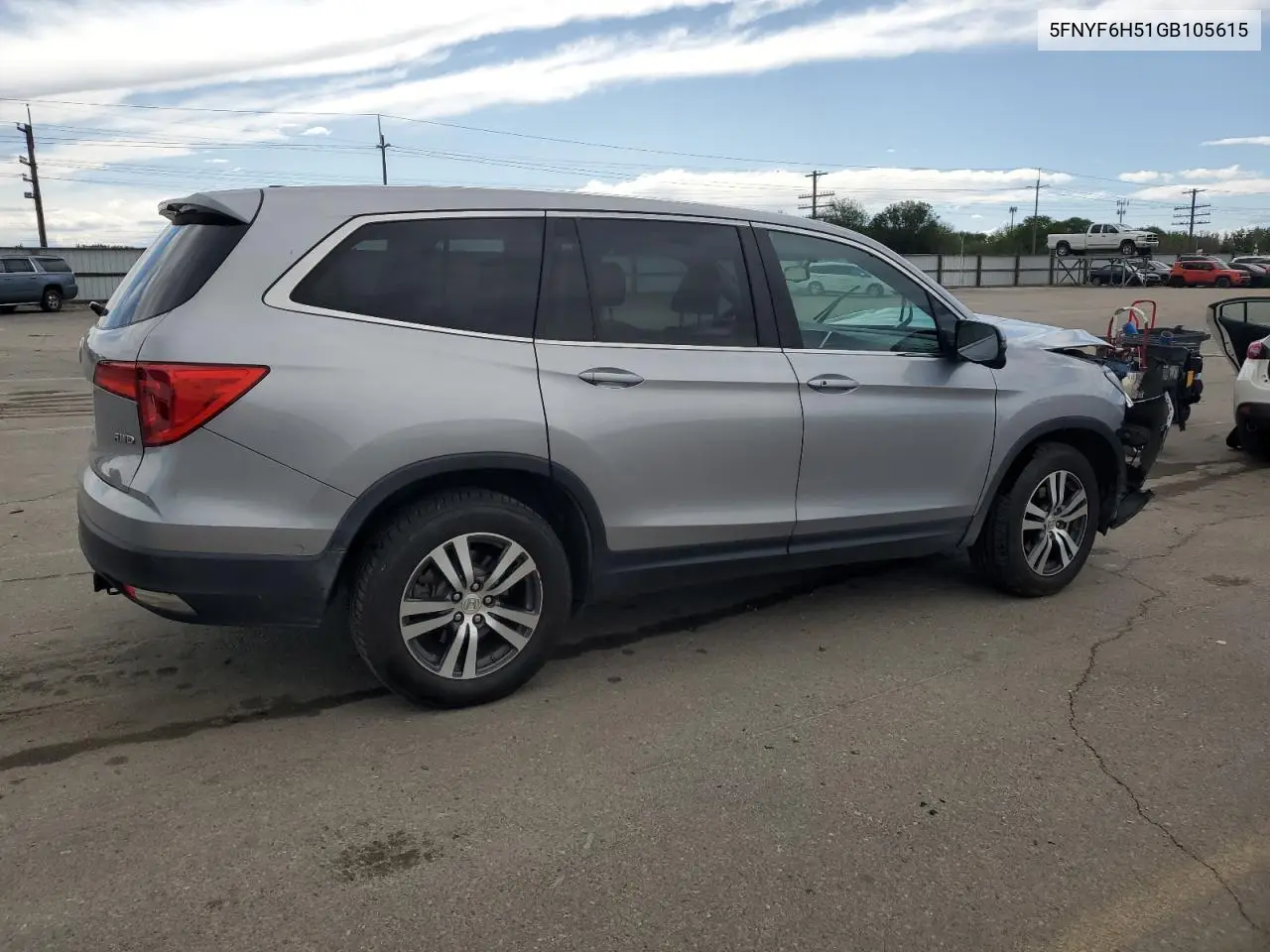 2016 Honda Pilot Exl VIN: 5FNYF6H51GB105615 Lot: 56540675