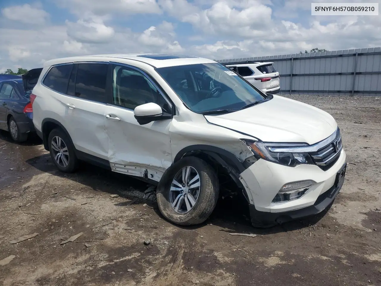 2016 Honda Pilot Exl VIN: 5FNYF6H57GB059210 Lot: 57135445