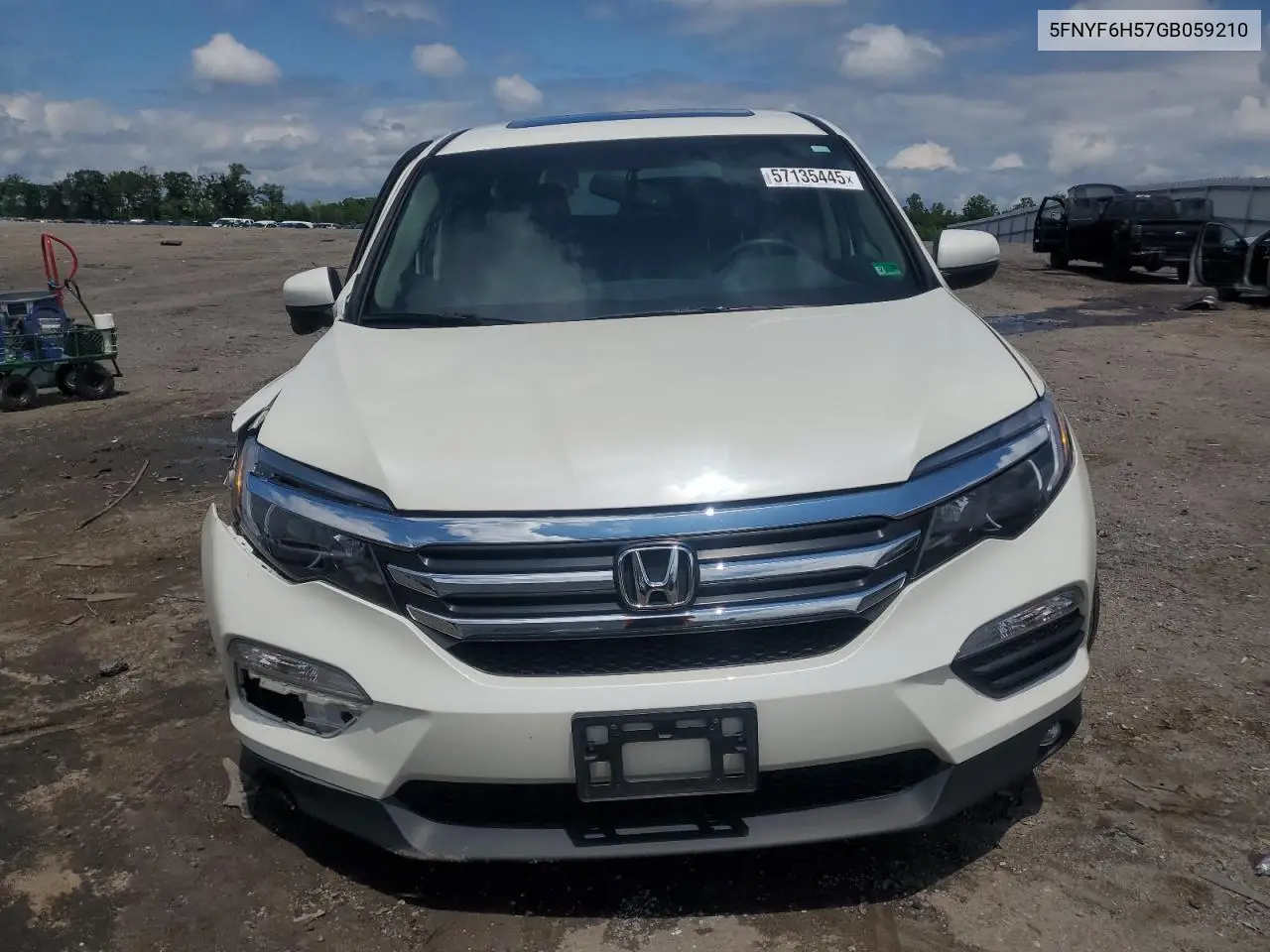 2016 Honda Pilot Exl VIN: 5FNYF6H57GB059210 Lot: 57135445