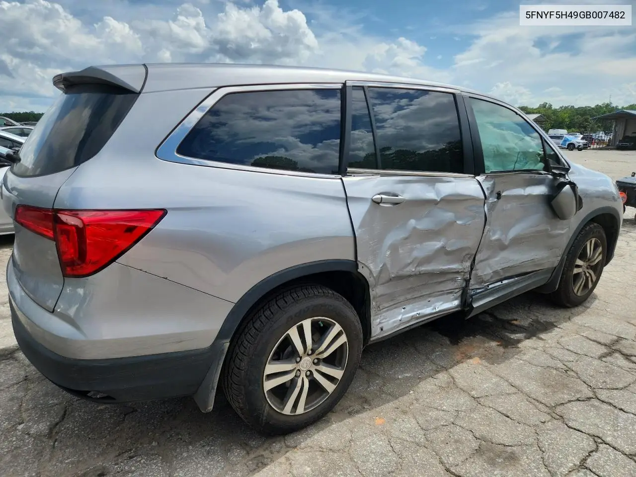 2016 Honda Pilot Ex VIN: 5FNYF5H49GB007482 Lot: 61276695