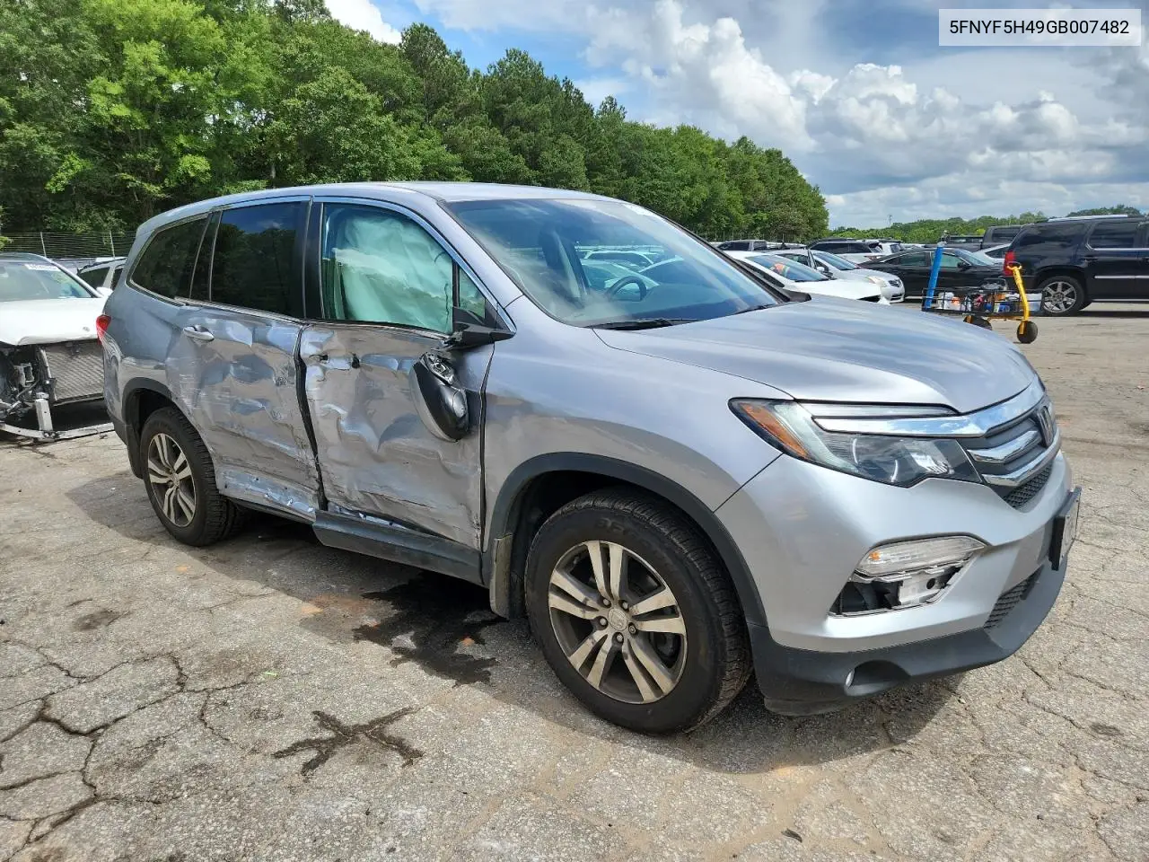 2016 Honda Pilot Ex VIN: 5FNYF5H49GB007482 Lot: 61276695