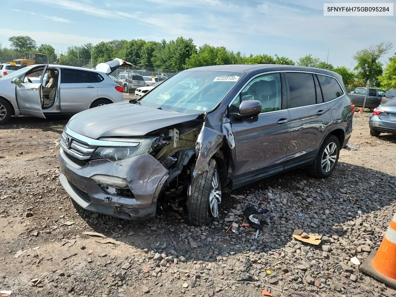 2016 Honda Pilot Exln VIN: 5FNYF6H75GB095284 Lot: 62220135