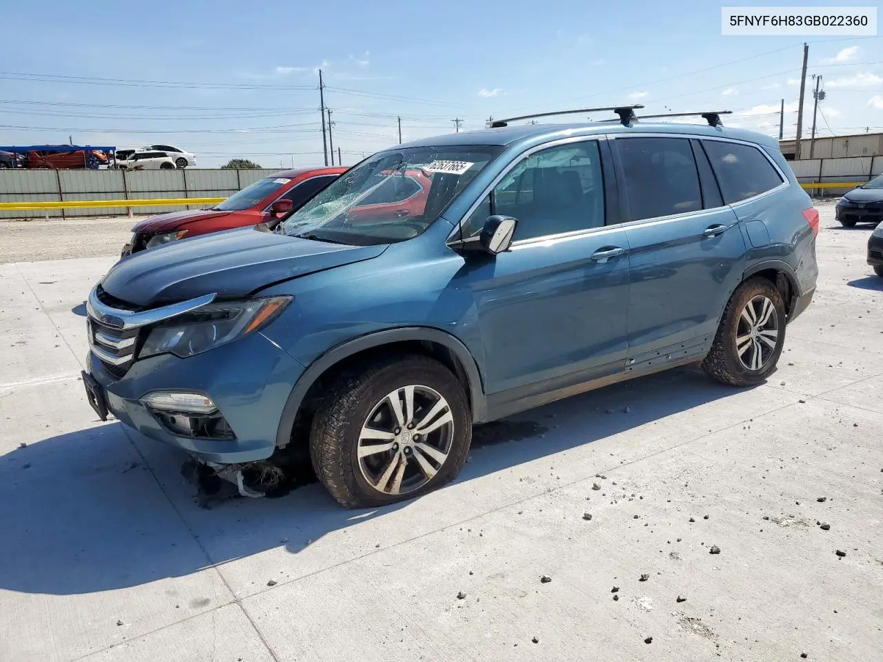 2016 Honda Pilot Exl VIN: 5FNYF6H83GB022360 Lot: 62637665