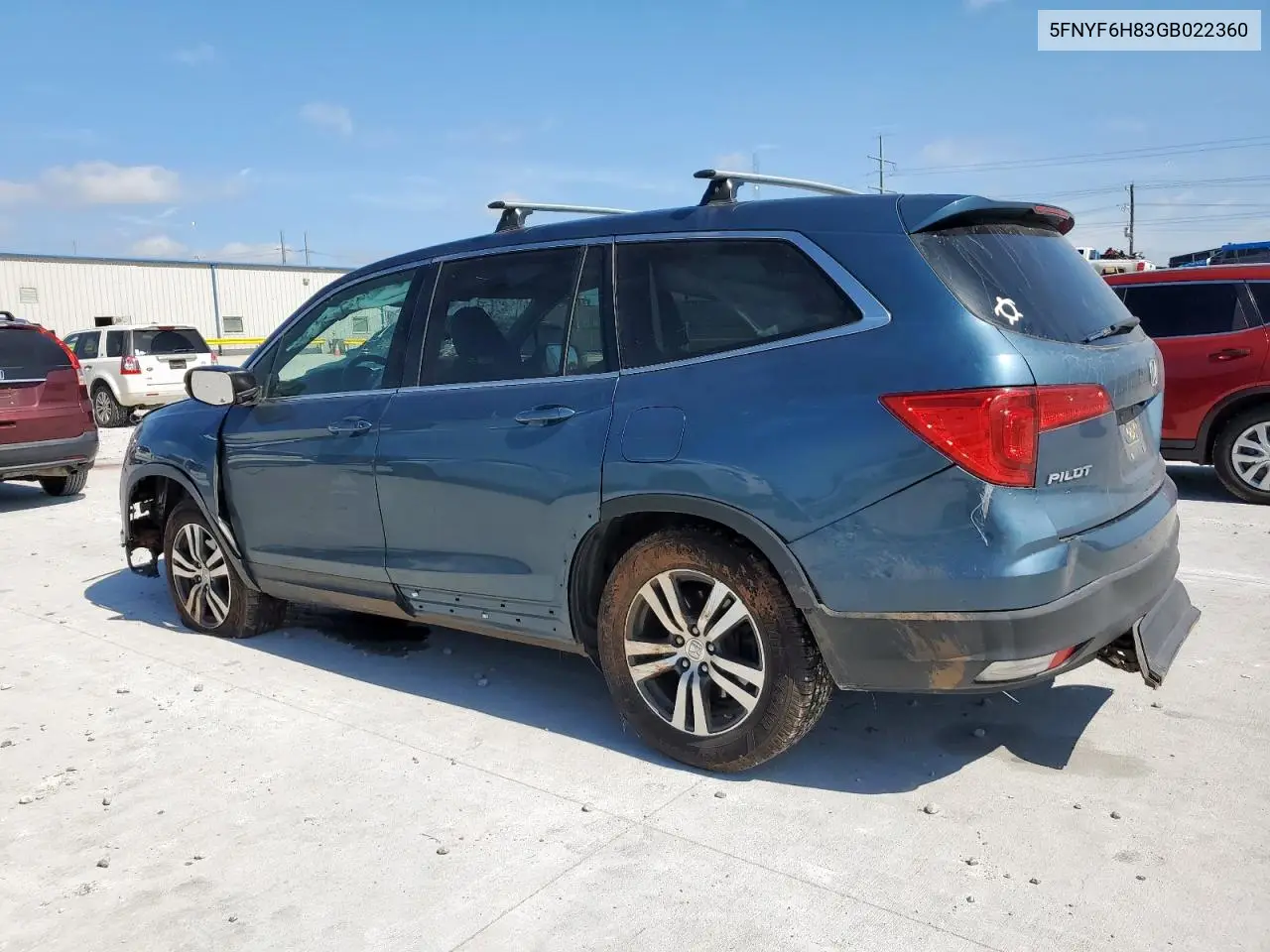 2016 Honda Pilot Exl VIN: 5FNYF6H83GB022360 Lot: 62637665
