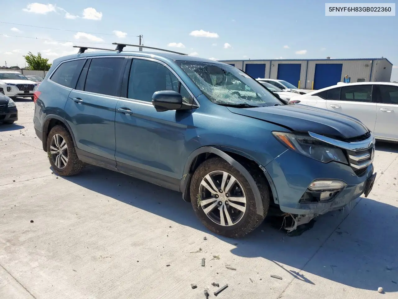2016 Honda Pilot Exl VIN: 5FNYF6H83GB022360 Lot: 62637665