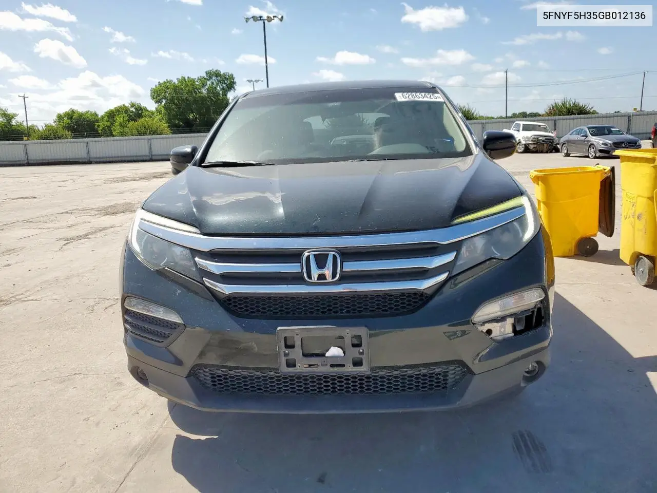 2016 Honda Pilot Ex VIN: 5FNYF5H35GB012136 Lot: 62863425