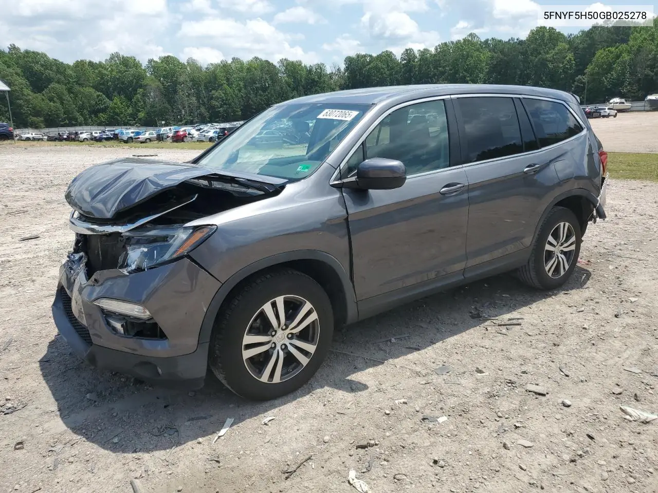 2016 Honda Pilot Exl VIN: 5FNYF5H50GB025278 Lot: 63072065