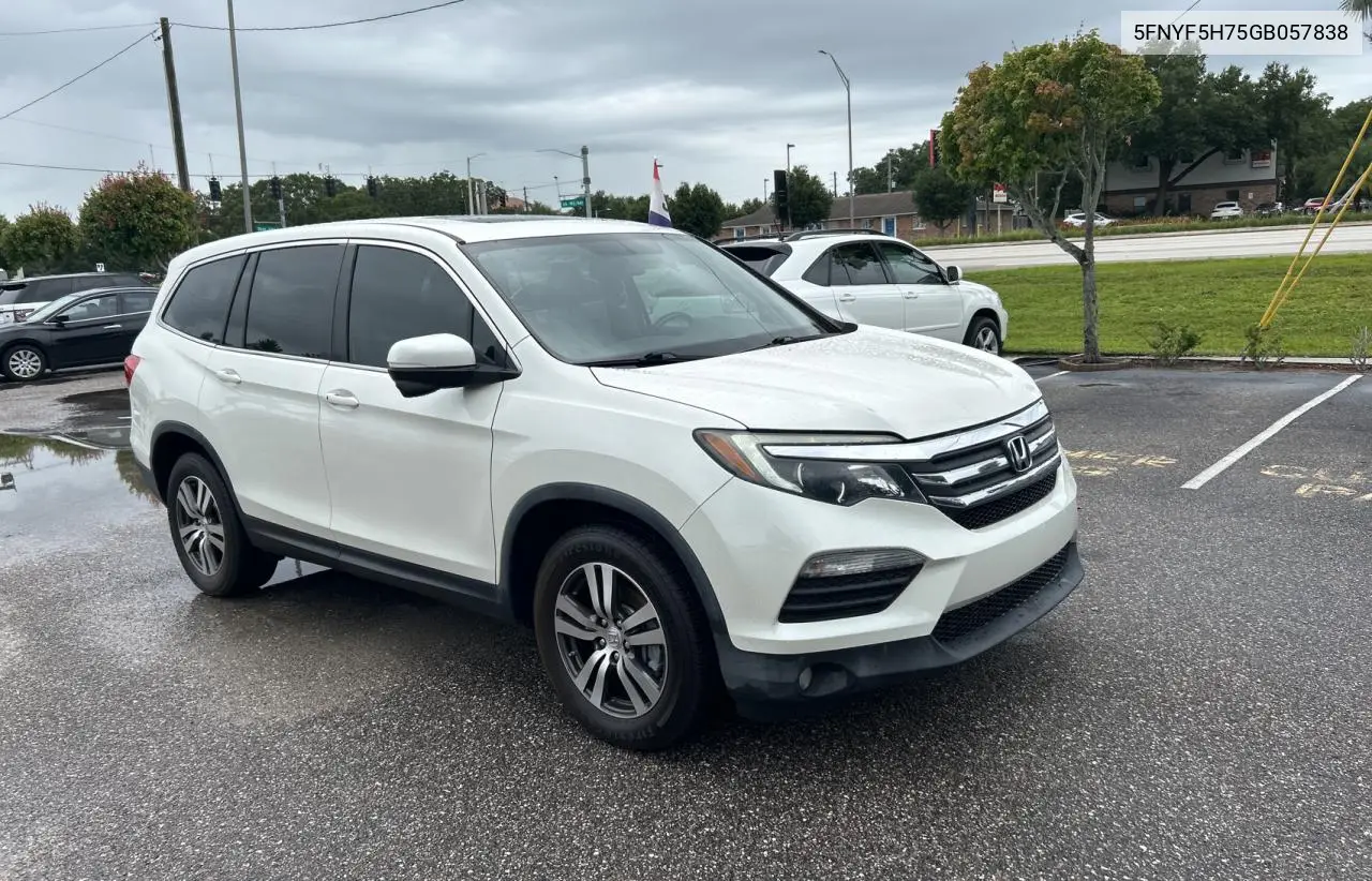2016 Honda Pilot Exln VIN: 5FNYF5H75GB057838 Lot: 63280715