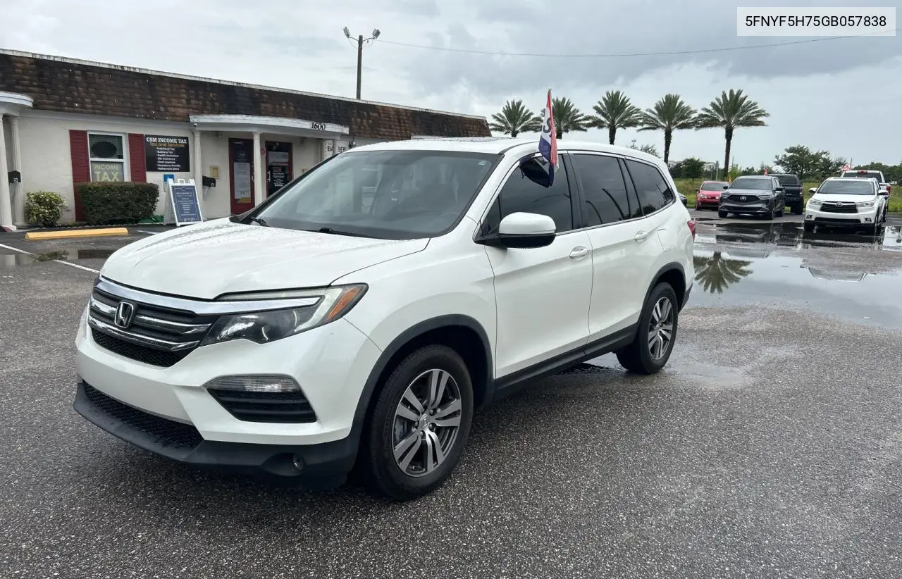 2016 Honda Pilot Exln VIN: 5FNYF5H75GB057838 Lot: 63280715