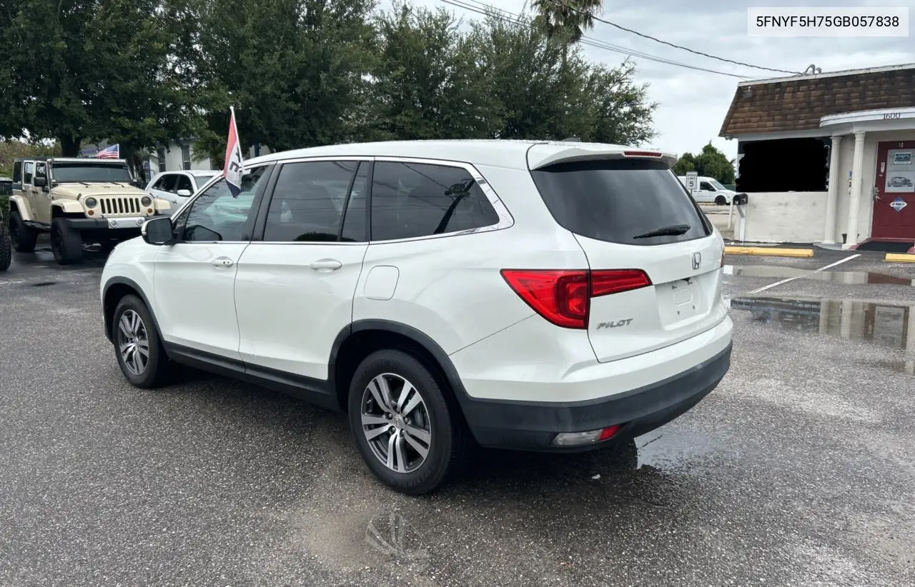 2016 Honda Pilot Exln VIN: 5FNYF5H75GB057838 Lot: 63280715