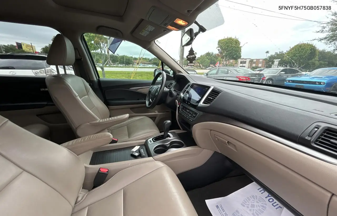 2016 Honda Pilot Exln VIN: 5FNYF5H75GB057838 Lot: 63280715