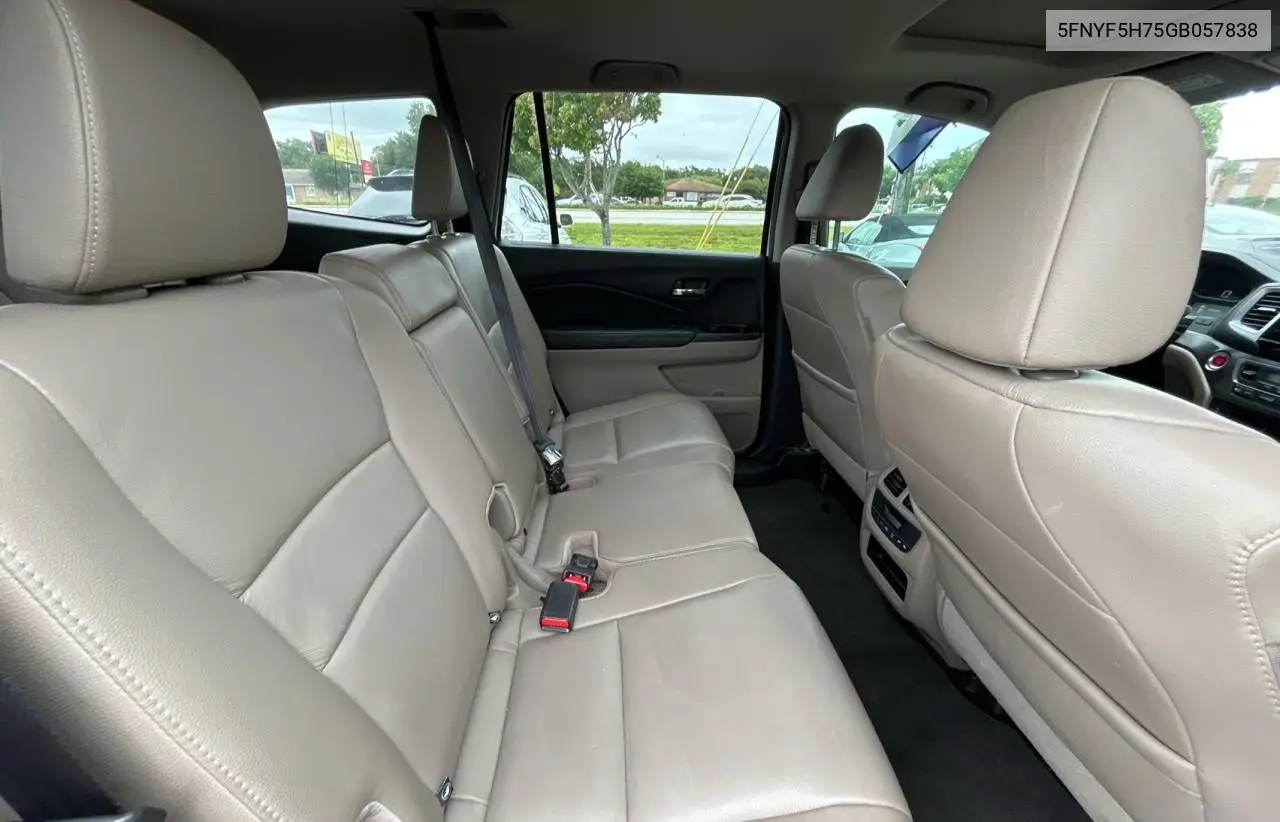 2016 Honda Pilot Exln VIN: 5FNYF5H75GB057838 Lot: 63280715