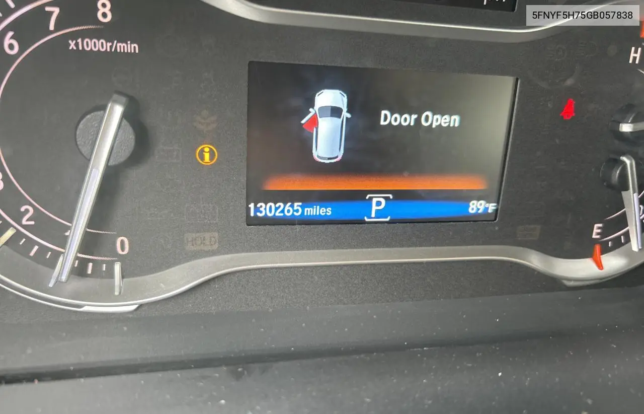2016 Honda Pilot Exln VIN: 5FNYF5H75GB057838 Lot: 63280715