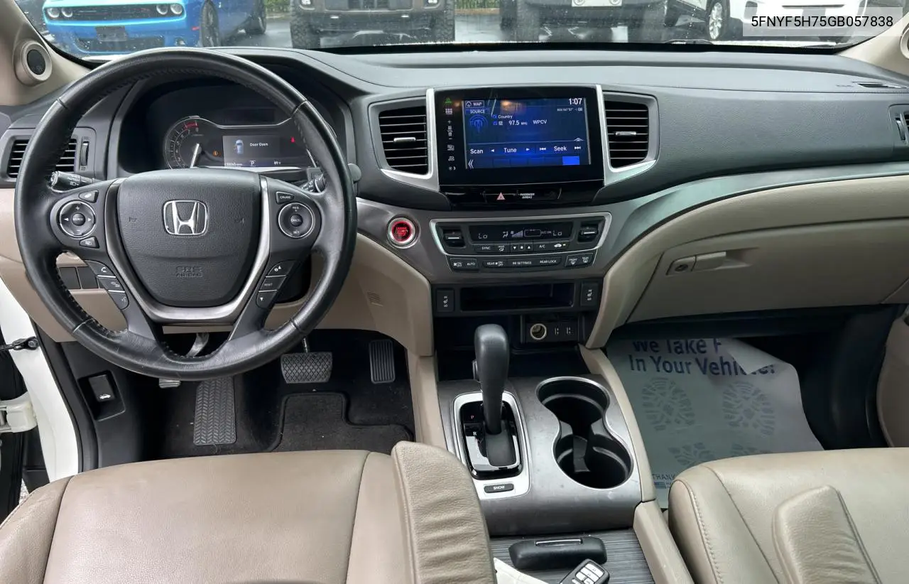 2016 Honda Pilot Exln VIN: 5FNYF5H75GB057838 Lot: 63280715