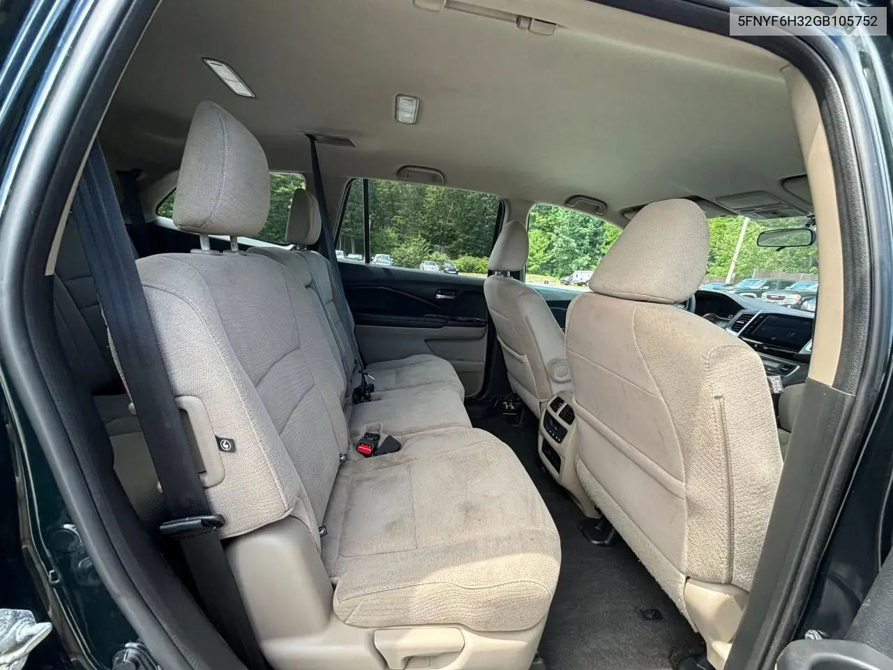 2016 Honda Pilot Ex VIN: 5FNYF6H32GB105752 Lot: 63385165