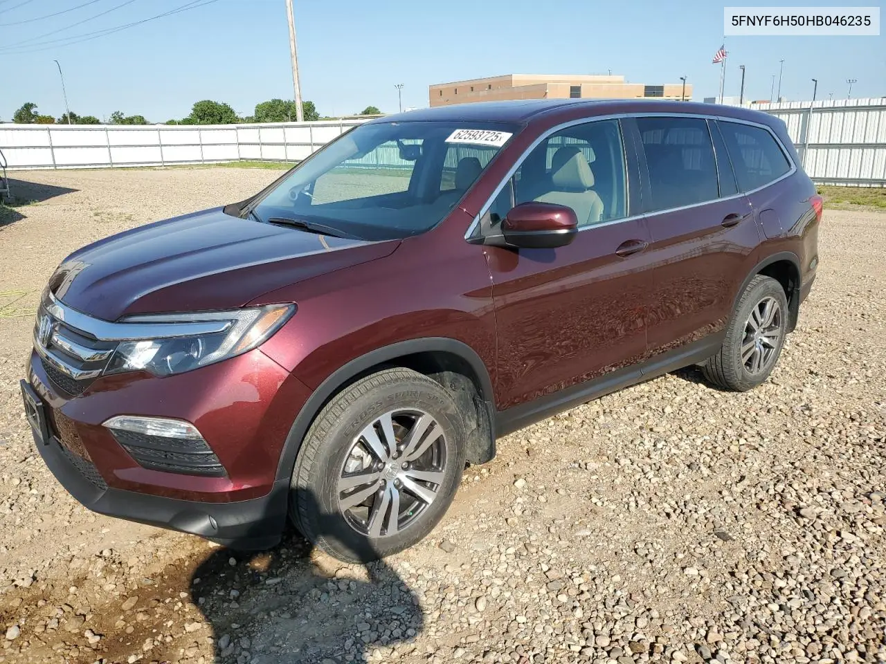 2017 Honda Pilot Exl VIN: 5FNYF6H50HB046235 Lot: 62593725