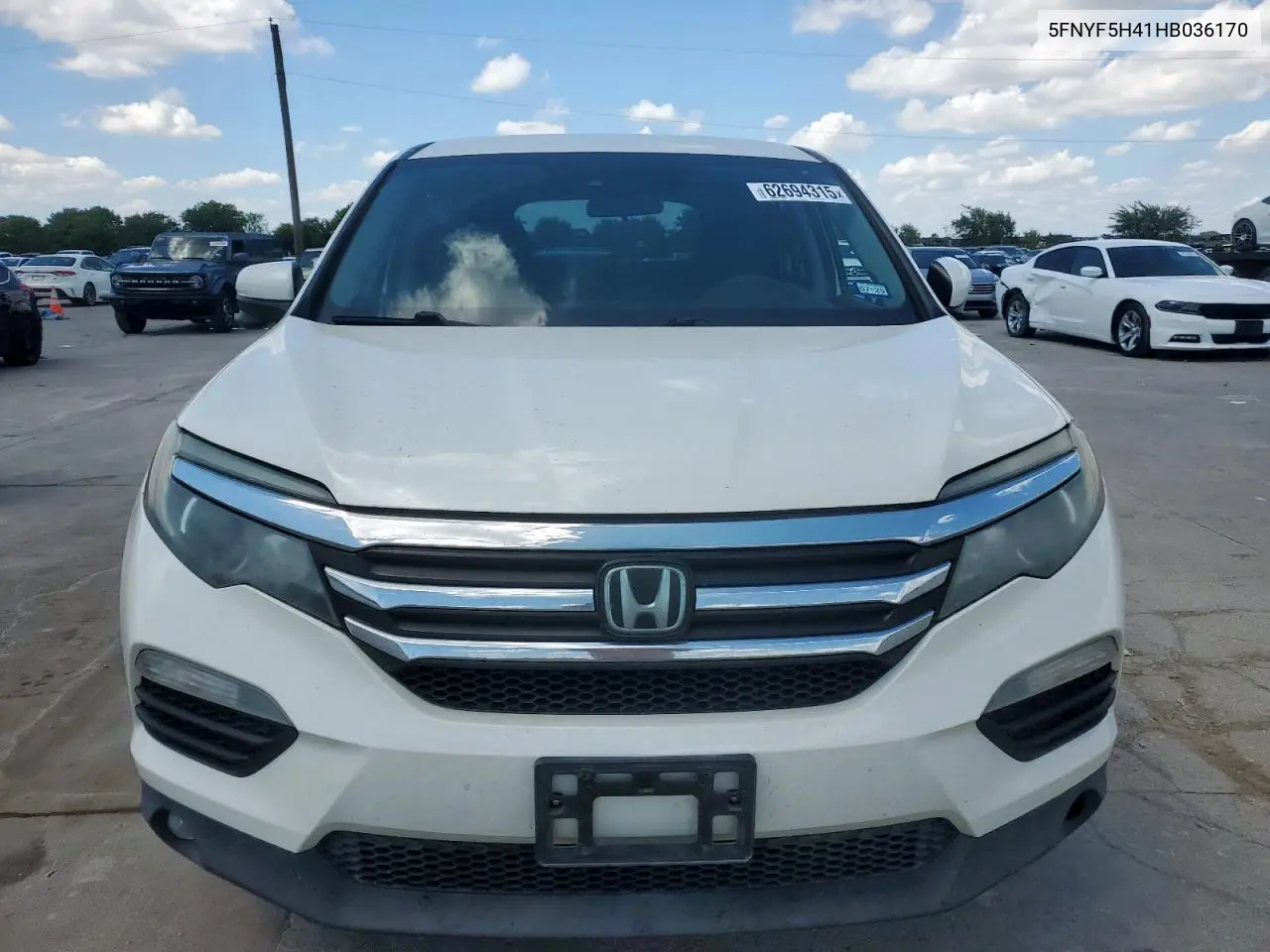 2017 Honda Pilot Ex VIN: 5FNYF5H41HB036170 Lot: 62694315