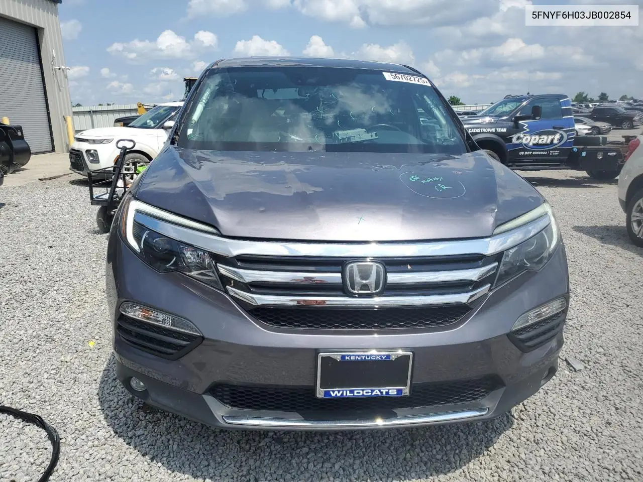 2018 Honda Pilot Elite VIN: 5FNYF6H03JB002854 Lot: 56702725