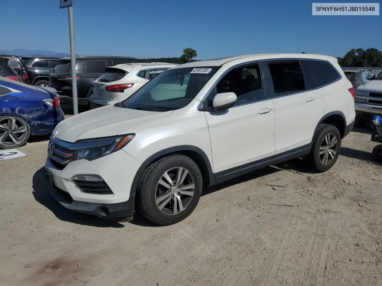 2018 Honda Pilot Exl VIN: 5FNYF6H51JB015548 Lot: 62491285