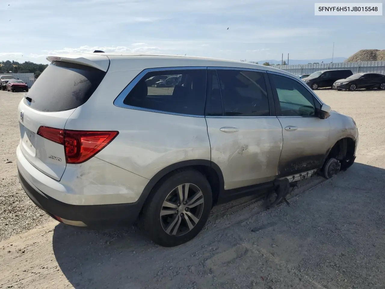 2018 Honda Pilot Exl VIN: 5FNYF6H51JB015548 Lot: 62491285