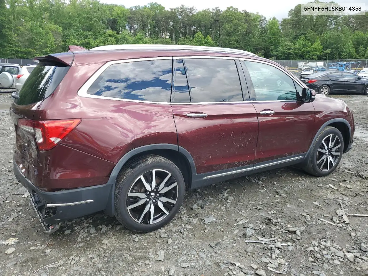 2019 Honda Pilot Elite VIN: 5FNYF6H05KB014358 Lot: 56230555