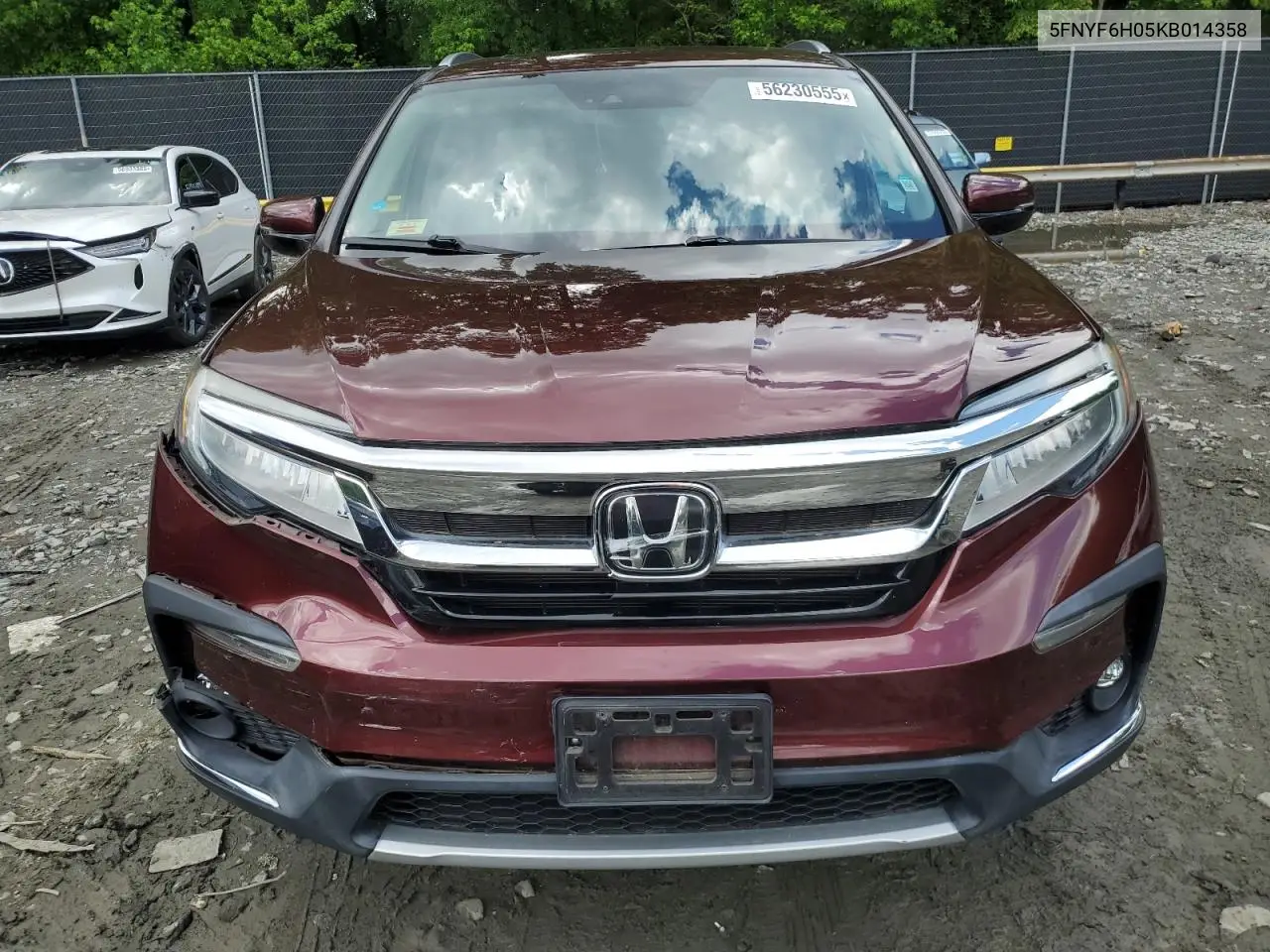 2019 Honda Pilot Elite VIN: 5FNYF6H05KB014358 Lot: 56230555