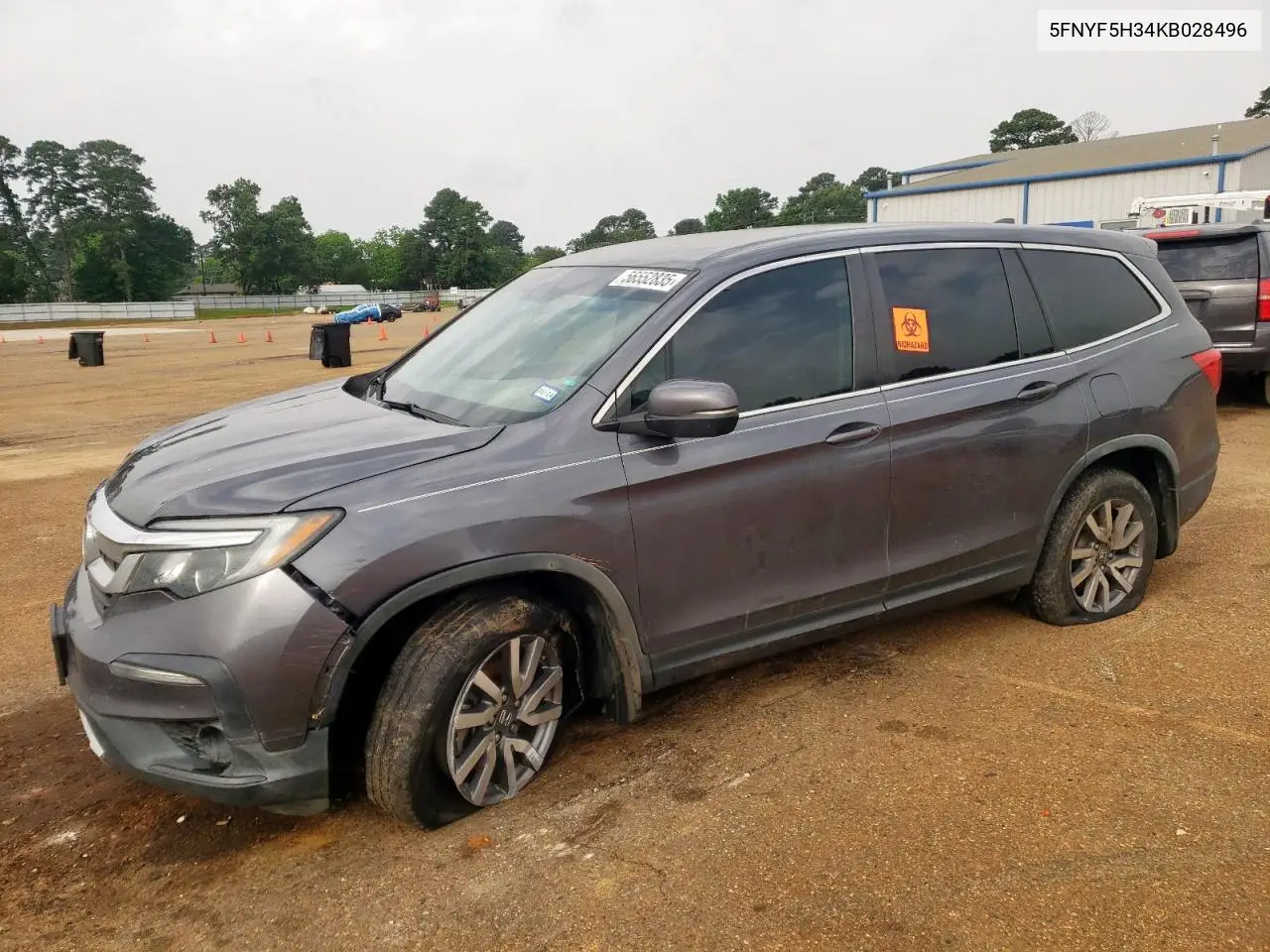 2019 Honda Pilot Ex VIN: 5FNYF5H34KB028496 Lot: 56552835