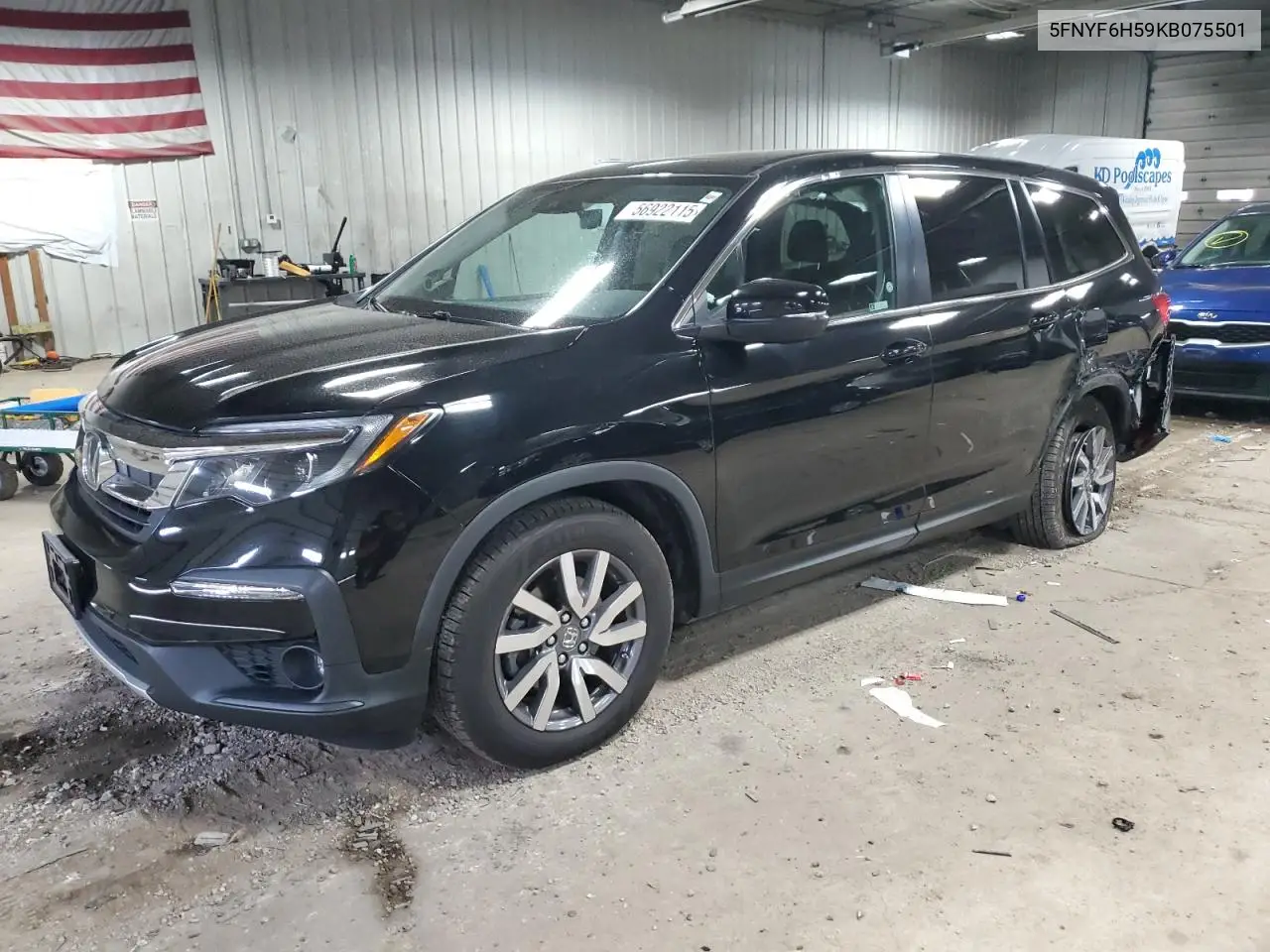 2019 Honda Pilot Exl VIN: 5FNYF6H59KB075501 Lot: 56922115