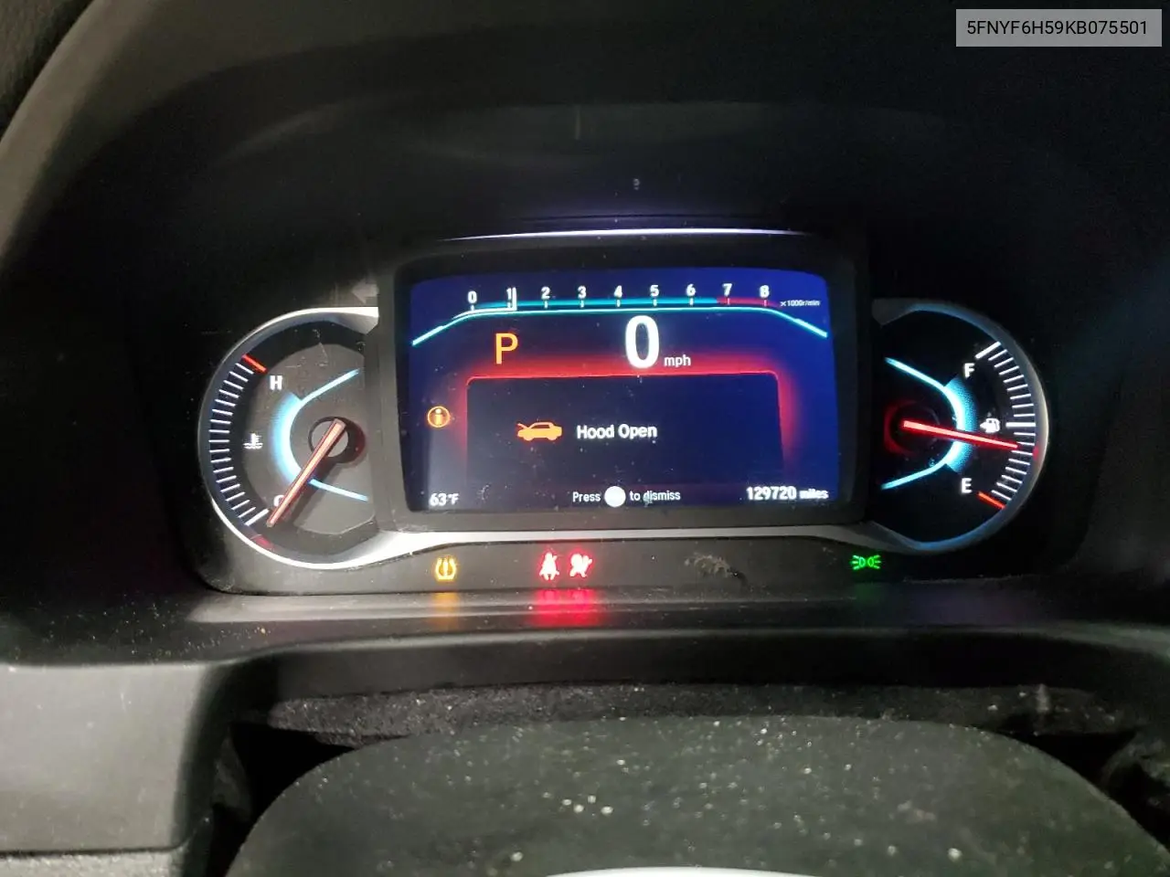 2019 Honda Pilot Exl VIN: 5FNYF6H59KB075501 Lot: 56922115