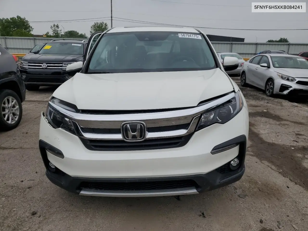 2019 Honda Pilot Exl VIN: 5FNYF6H5XKB084241 Lot: 58794175