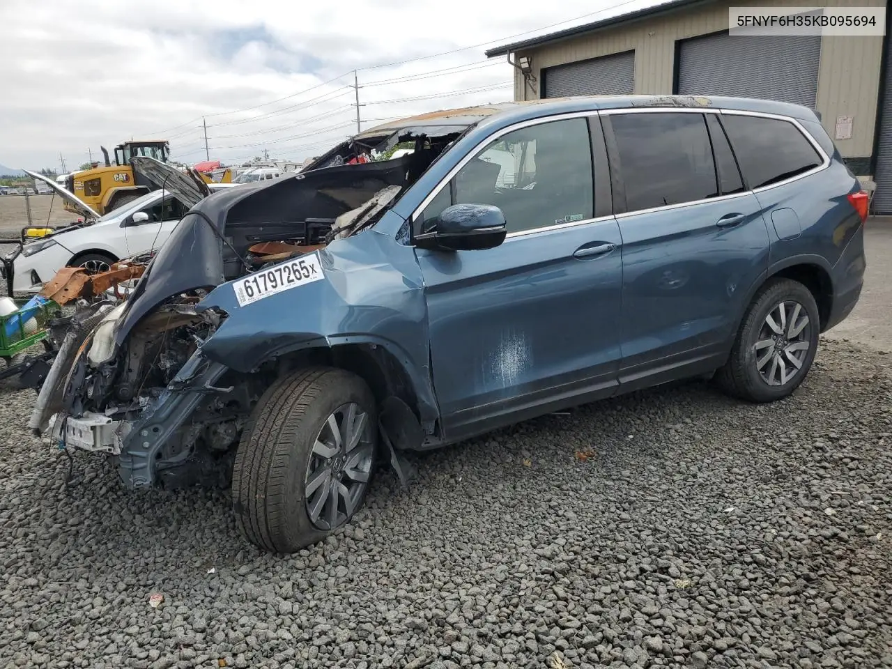 2019 Honda Pilot Ex VIN: 5FNYF6H35KB095694 Lot: 61797265