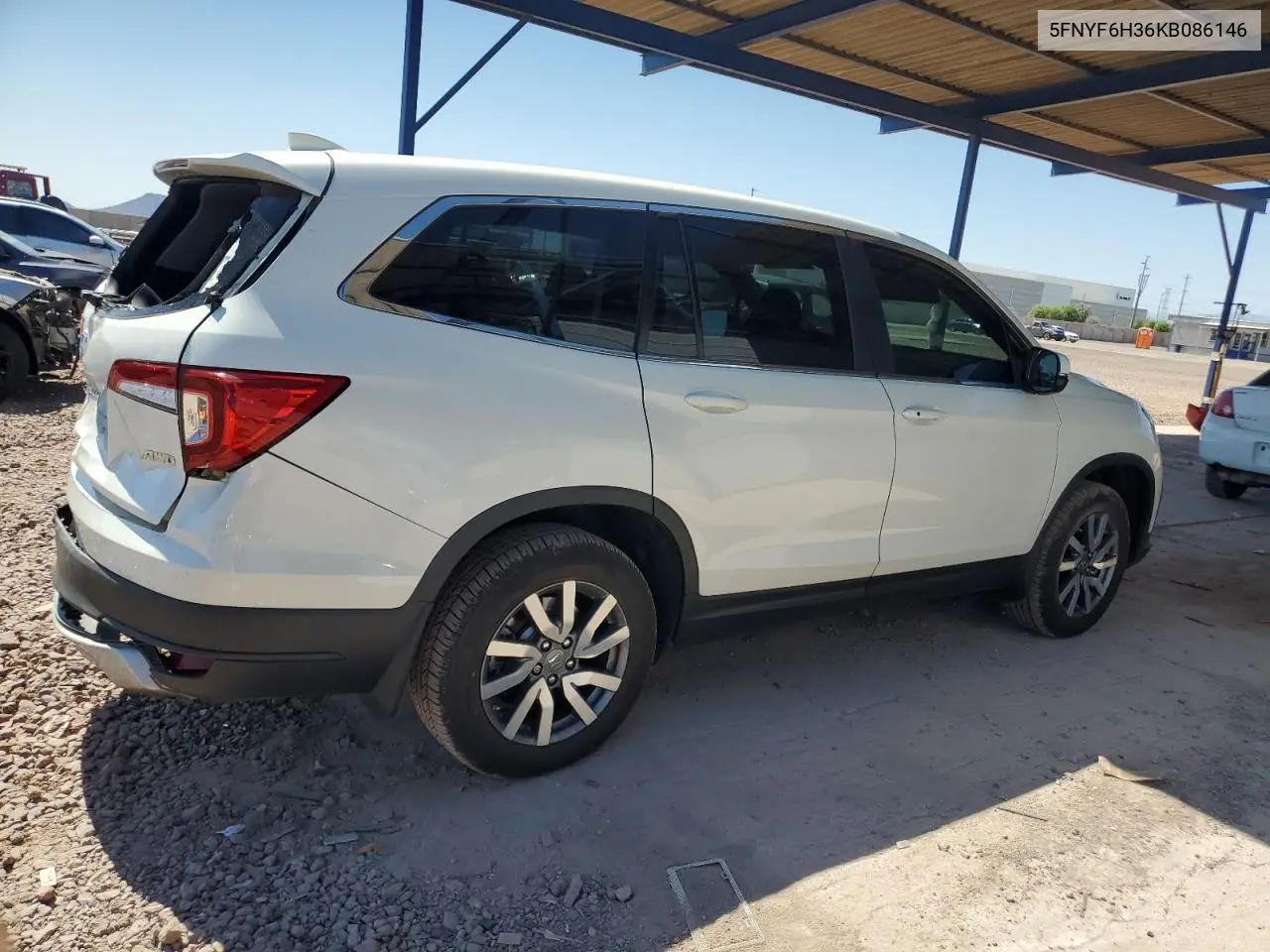 2019 Honda Pilot Ex VIN: 5FNYF6H36KB086146 Lot: 62790985