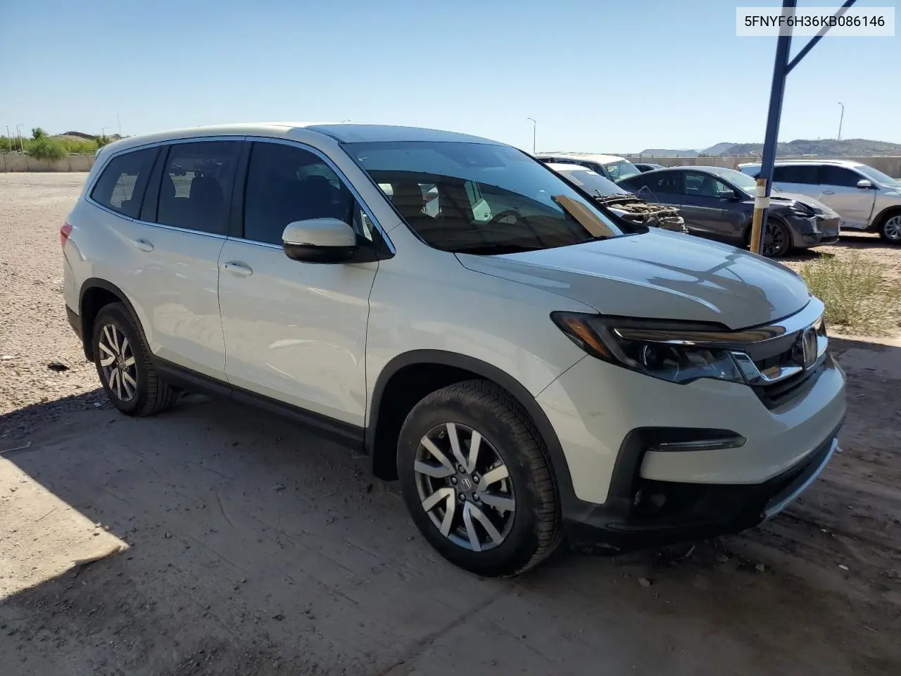 2019 Honda Pilot Ex VIN: 5FNYF6H36KB086146 Lot: 62790985