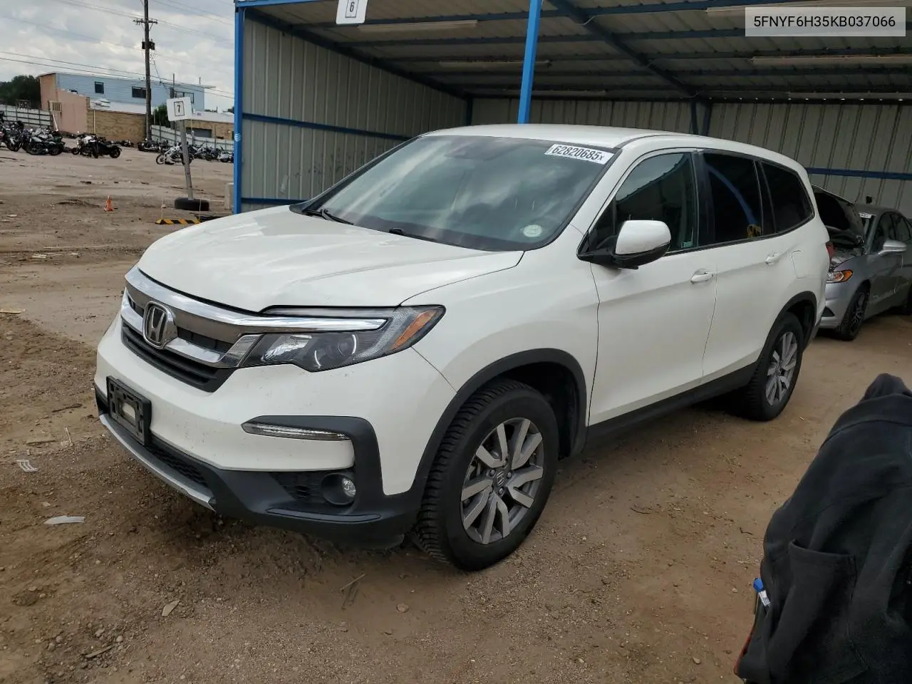 2019 Honda Pilot Ex VIN: 5FNYF6H35KB037066 Lot: 62820685