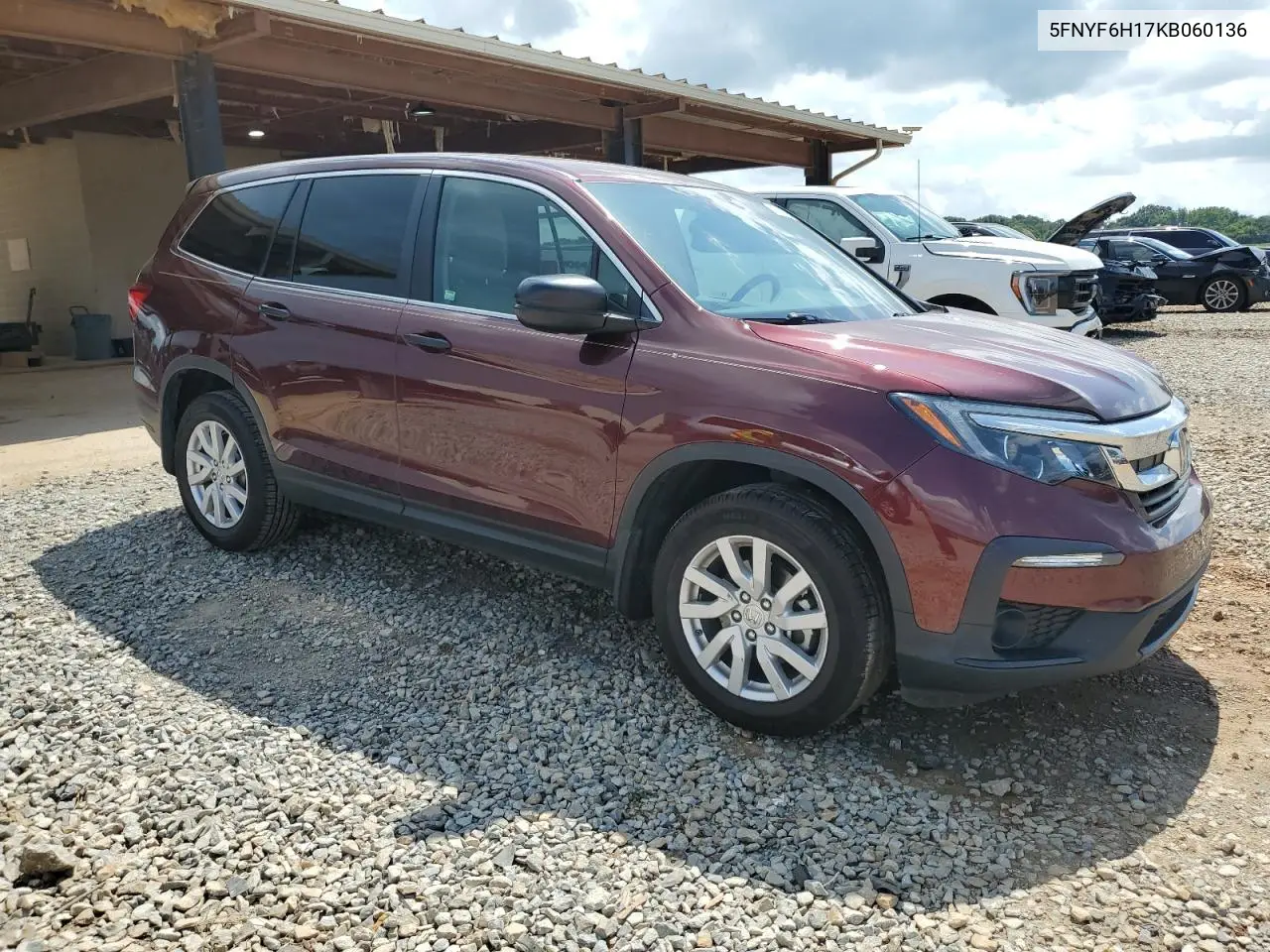 2019 Honda Pilot Lx VIN: 5FNYF6H17KB060136 Lot: 62941755