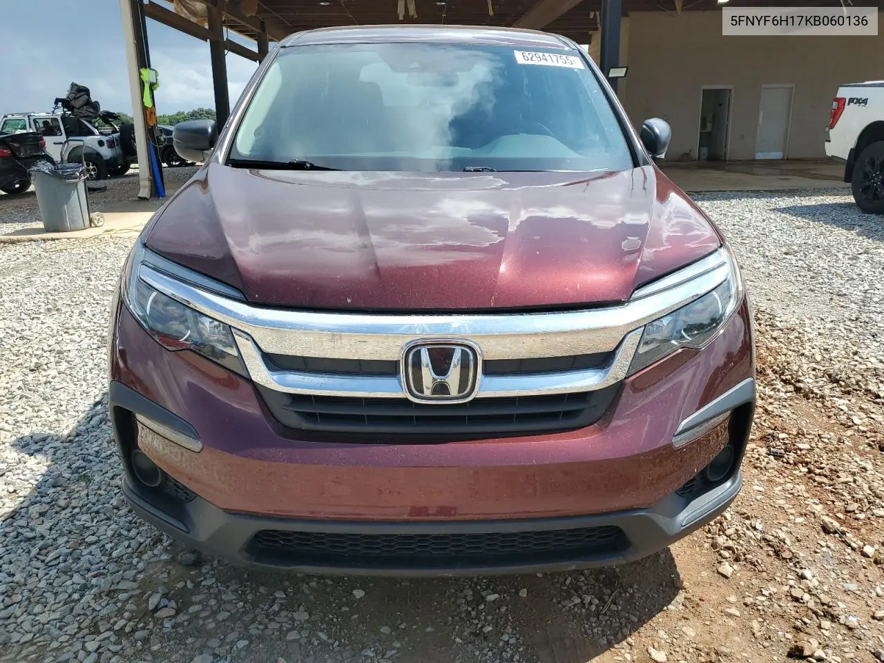 2019 Honda Pilot Lx VIN: 5FNYF6H17KB060136 Lot: 62941755