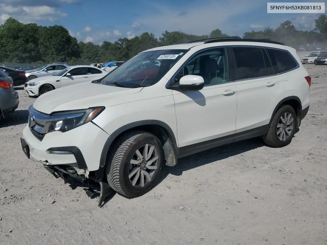 2019 Honda Pilot Exl VIN: 5FNYF6H53KB081813 Lot: 62946135