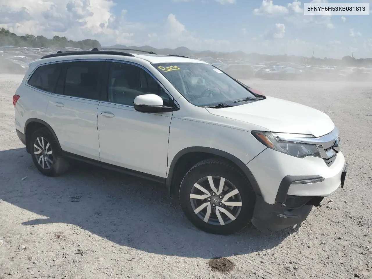 2019 Honda Pilot Exl VIN: 5FNYF6H53KB081813 Lot: 62946135