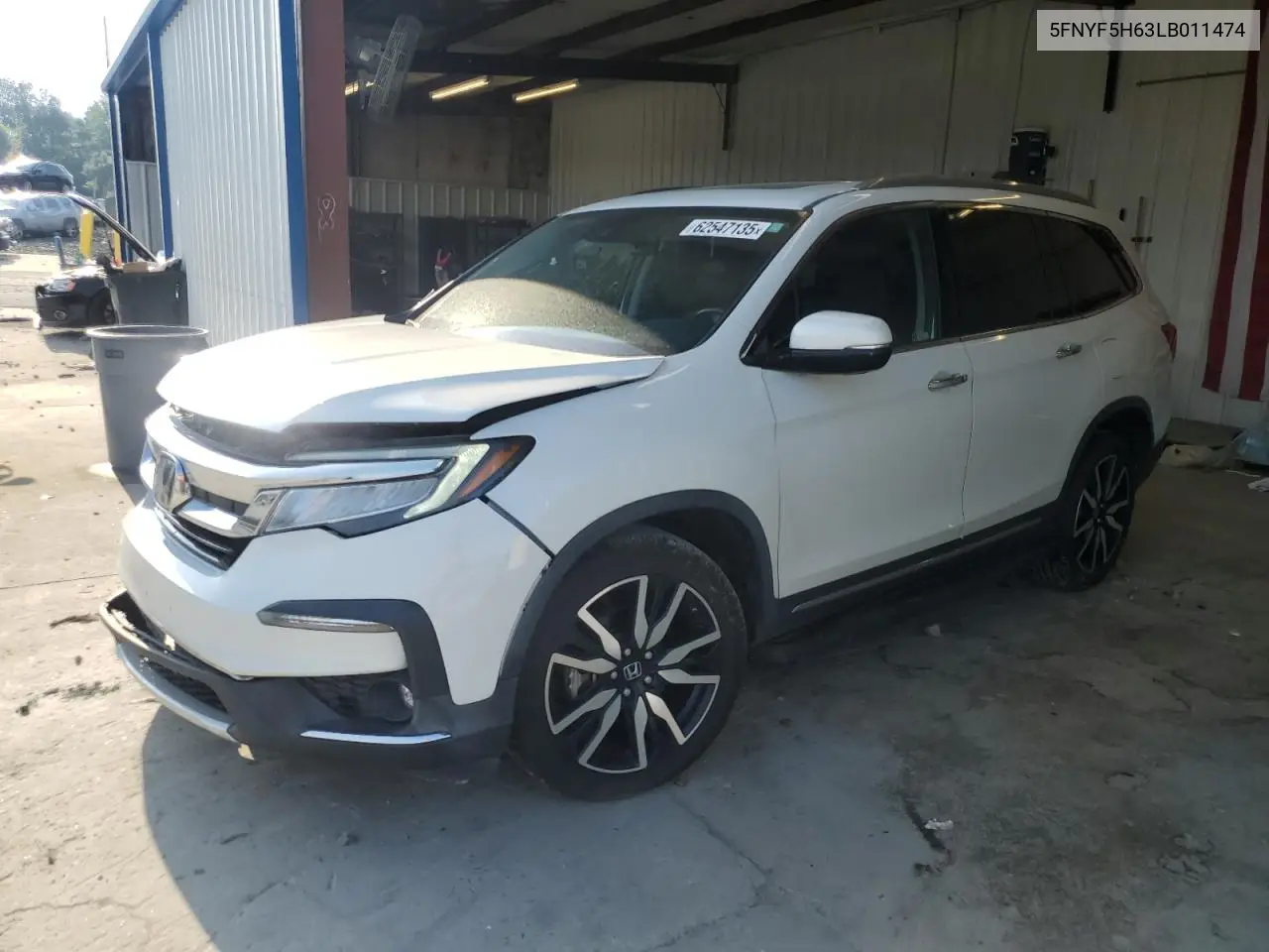 2020 Honda Pilot Touring VIN: 5FNYF5H63LB011474 Lot: 62547135