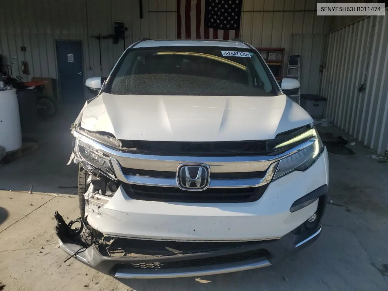 2020 Honda Pilot Touring VIN: 5FNYF5H63LB011474 Lot: 62547135
