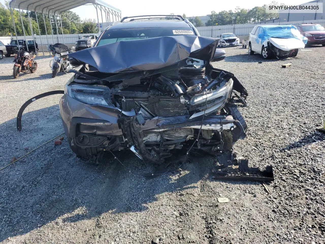 2020 Honda Pilot Elite VIN: 5FNYF6H00LB044305 Lot: 62680805